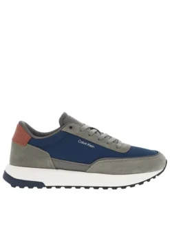 Baskets running en cuir multicolores avec des empiècements en cuir nubuck et cuir lisse