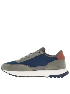 Baskets running en cuir multicolores avec des empiècements en cuir nubuck et cuir lisse