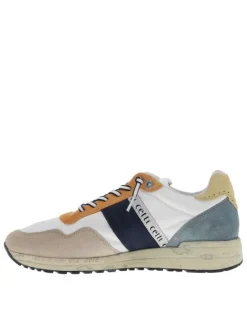 Baskets running en cuir multicolores avec des motifs sur la semelle