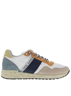 Baskets running en cuir multicolores avec des motifs sur la semelle