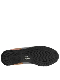 Baskets running en cuir multicolores avec semelle à talon plat et lacets