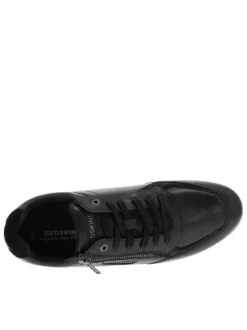Baskets running en cuir noires avec semelle à talon plat et glissière
