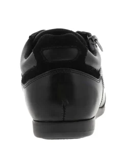 Baskets running en cuir noires avec semelle à talon plat et glissière