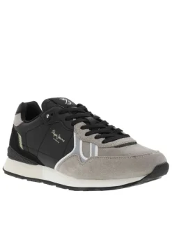 Baskets running en cuir noires avec semelle à talon plat et lacets
