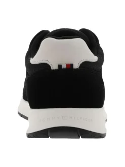 Baskets running en cuir noires à talon plat avec des lacets