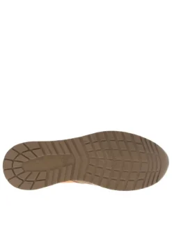 Baskets running en cuir orange à talon plat et à lacets élastiqués avec noeuds