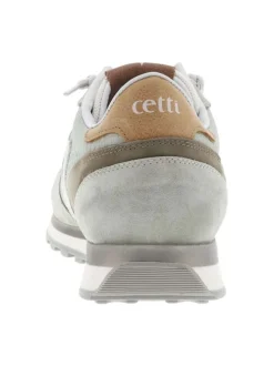 Baskets running en cuir vert à talon plat et à lacets élastiqués ronds