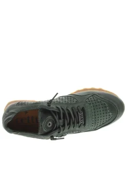 Baskets running kaki avec semelle à talon plat et lacets élastiqués