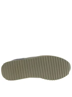 Baskets running kakis avec des empiècements en daim et à lacets plats