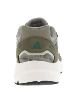 Baskets running kaki à talon plat et à lacets ronds avec logo vert