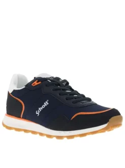 Baskets Running marines avec talon plat à lacets plats marines