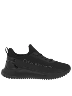 Baskets running noires avec slip-on à la chevillière et des lacets plats