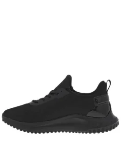 Baskets running noires avec slip-on à la chevillière et des lacets plats