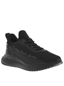 Baskets running noires avec slip-on à la chevillière et des lacets plats