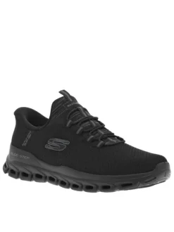 Baskets running noires à talon plat pourvues de lacets élastiqués