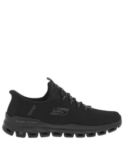 Baskets running noires à talon plat pourvues de lacets élastiqués