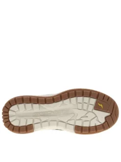 Baskets running taupe avec le devant en maille et à semelle plate