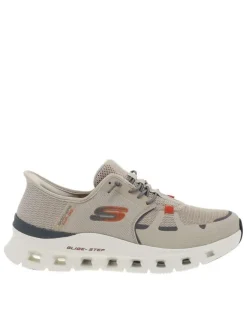 Baskets running taupe à semelle plate avec une fermeture slip-on