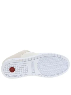 Baskets skate blanches à semelle plate avec une languette épaisse