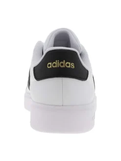 Baskets skate blanches à talon plat avec un logo en relief au talon