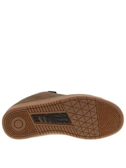Baskets skate brunes à talon plat à lacets tressés avec une languette épaisse