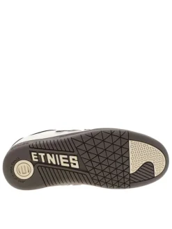 Baskets skate écrues à talon plat avec une logo embossé sur les côtés