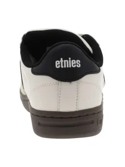 Baskets skate écrues à talon plat avec une logo embossé sur les côtés