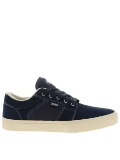 Baskets skate en cuir bleu marine avec un talon plat et des lacets