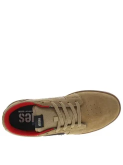 Baskets skate en cuir camel à talon plat avec logos noirs et semelle marron