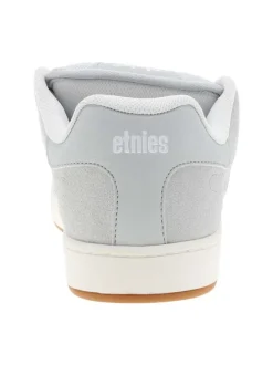 Baskets skate en cuir grises avec un talon plat et des lacets