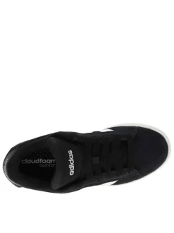 Baskets skate en cuir noires avec semelle à talon plat et lacets