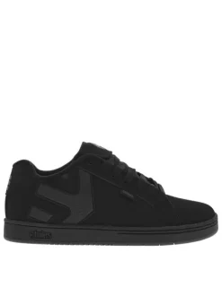 Baskets skate en cuir noires avec semelle à talon plat et à lacets