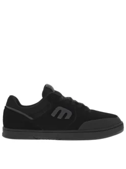 Baskets skate en cuir noires avec semelle à talon plat et à lacets