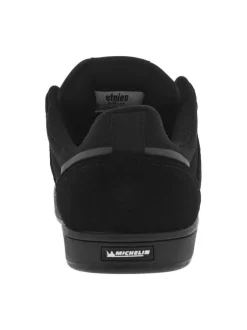 Baskets skate en cuir noires avec semelle à talon plat et à lacets