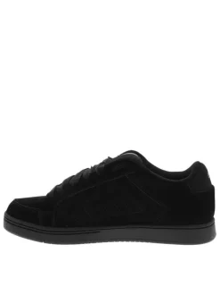 Baskets skate en cuir noires avec un talon plat et des lacets