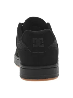 Baskets skate en cuir noires à semelle marron avec des lacets ronds