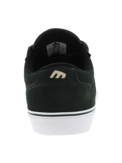 Baskets skate en cuir vertes avec un talon plat et des lacets