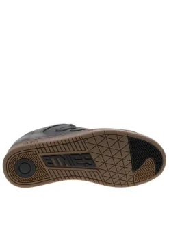 Baskets skate grises à talon plat avec des lacets et une languette large