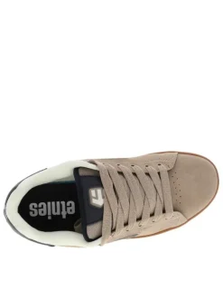 Baskets skate marron à talon plat avec un logo en relief au talon