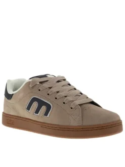 Baskets skate marron à talon plat avec un logo en relief au talon