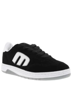 Baskets skate noires à talon plat avec un logo en relief au talon