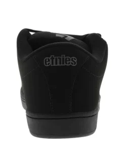 Baskets skate noires à talon plat à lacets tressés avec une languette épaisse