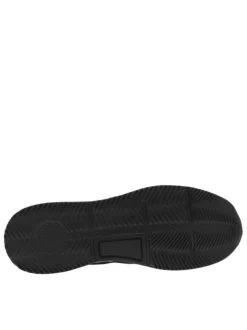 Baskets sneakers slip-on en textile stretch noir à semelle compensée