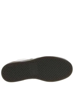 Baskets tennis blanches et kaki à talon plat avec logo et à lacets plats