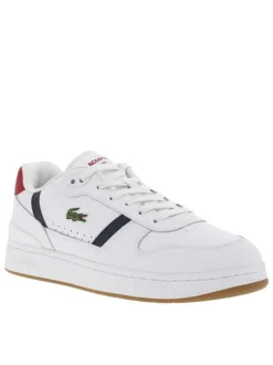 Baskets tennis blanches à talon plat et à lacets plats avec logo brodé