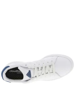 Baskets tennis en cuir blanches à semelle plate et à lacets plats