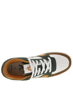 Baskets tennis multicolores plates et à lacets plats avec logo de la marque
