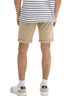 Bermuda chino en coton beige uni à coupe regular fit et à taille intermédiaire