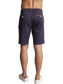 Bermuda chino en coton bleu marine à imprimé all-over logo et à coupe droite