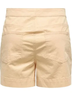 Bermuda chino en coton caramel uni à coupe regular fit avec des boutons